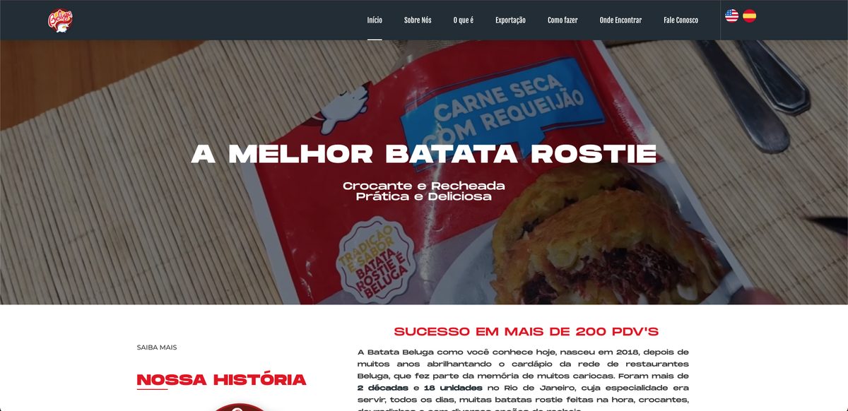 Site multilíngue da marca — projeto para Batata Beluga