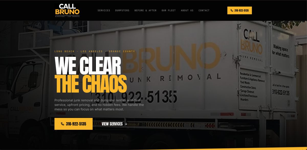 Site com gestão de leads — projeto para Call Bruno