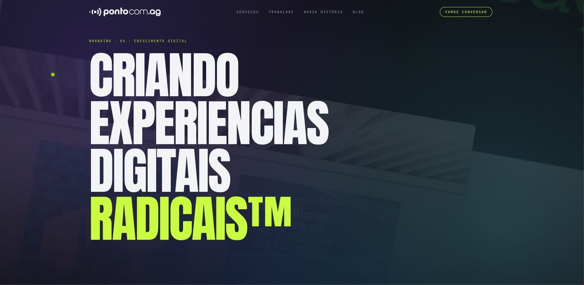 Site de agência digital — projeto para pontocom.ag