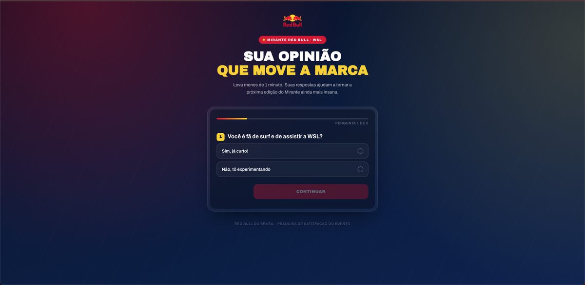NPS de eventos ao vivo — projeto para Red Bull